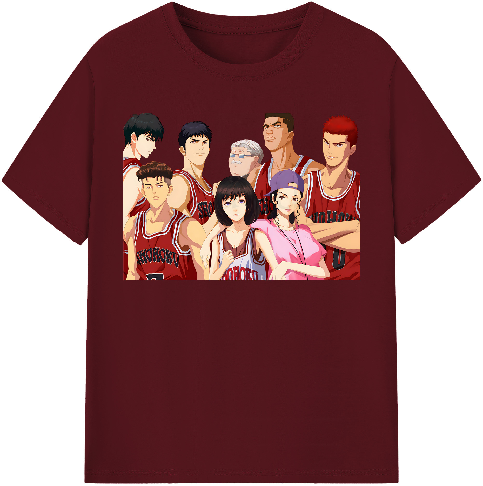 SLAM DUNK／スラムダンク 綿100％半袖Tシャツ（フロントプリント）
